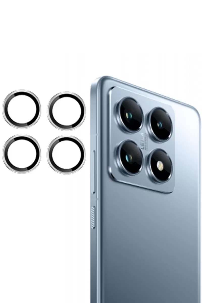 Joko Xiaomi Mi 14T Pro Uyumlu PVD Metal Kamera Lens - Gümüş