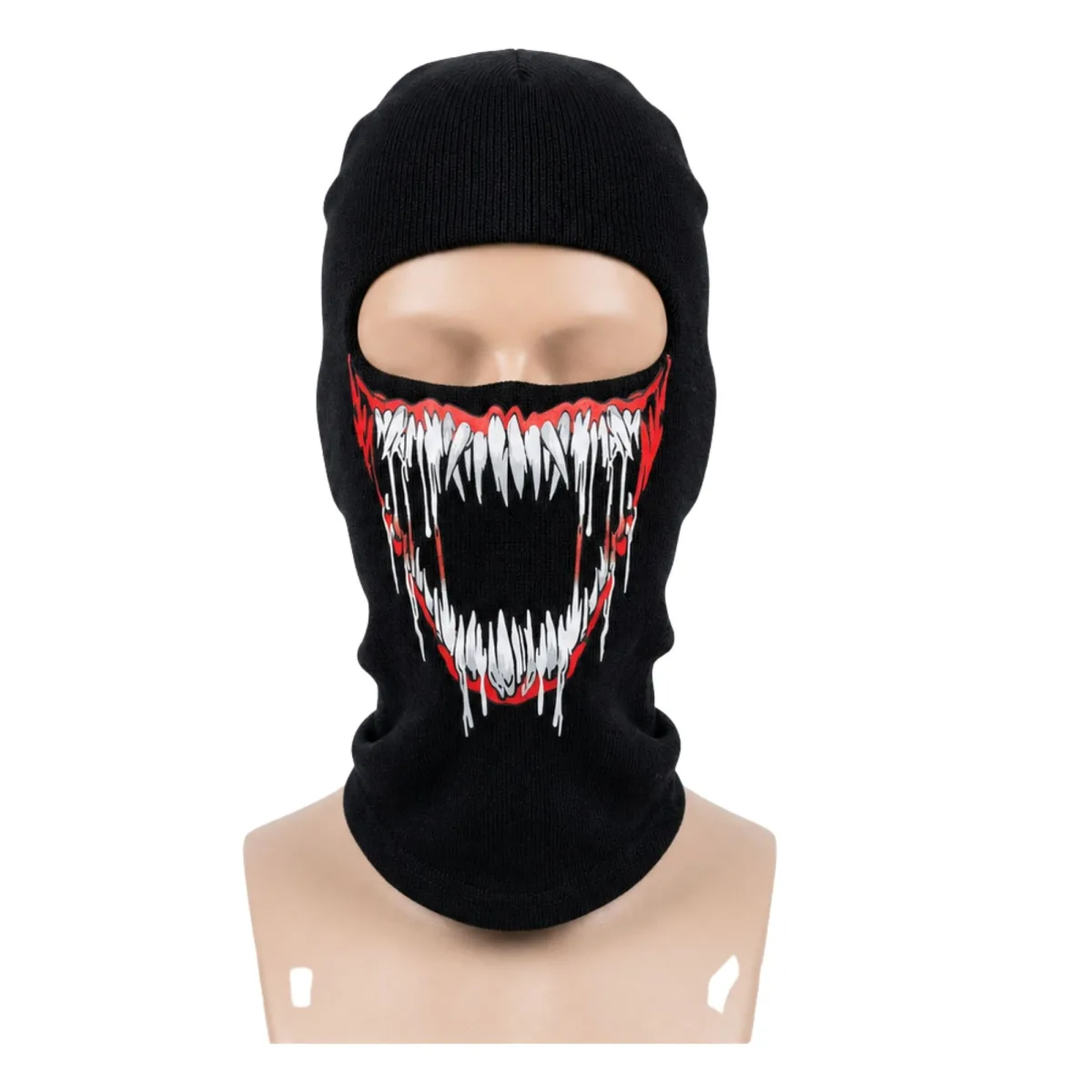 Unisex Canavar Diş Baskılı Balaklava 1 Adet Tek Beden Viskoz Kask İçi Motosiklet Maskesi · RENK: SİYAH · BEDEN: Standart