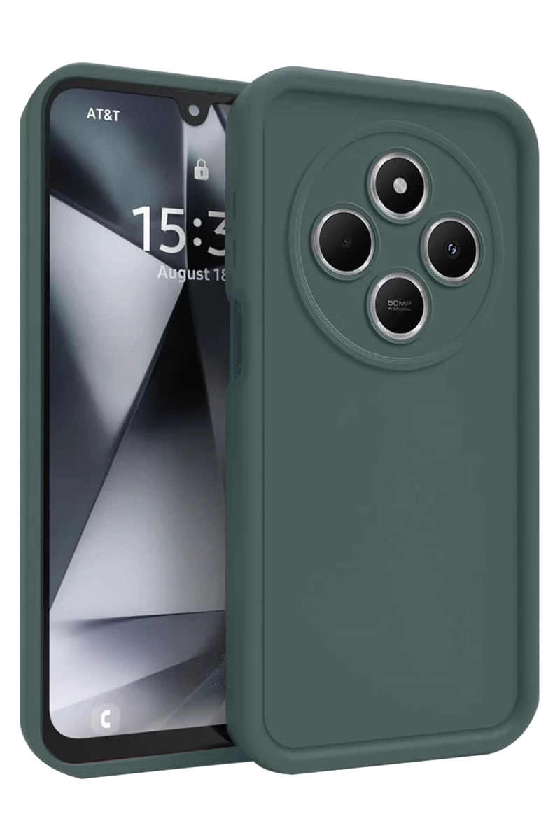 Xiaomi Redmi 14C Uyumlu Kılıf Viera Silikon - Koyu Yeşil