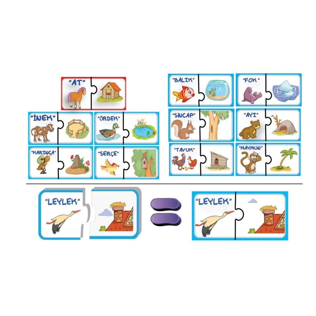 8513 2 Lİ KİMİN YUVASI PUZZLE KUTULU