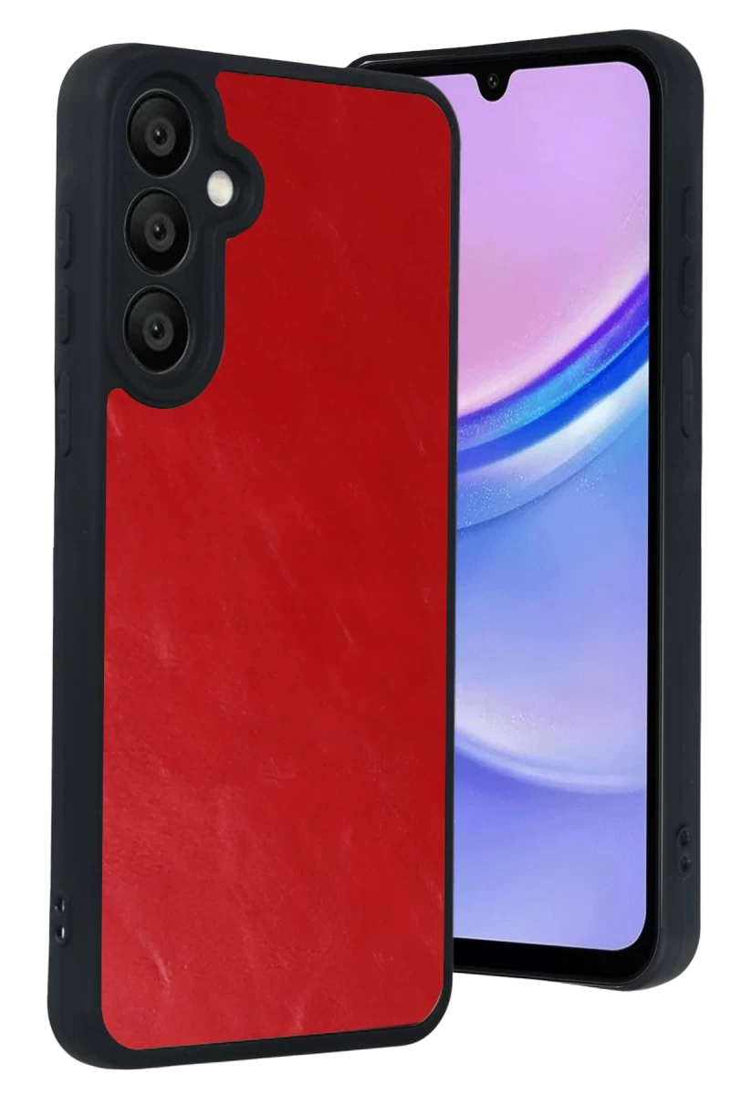 Samsung Galaxy A37 5G Uyumlu Aras Deri Kapak - Kırmızı