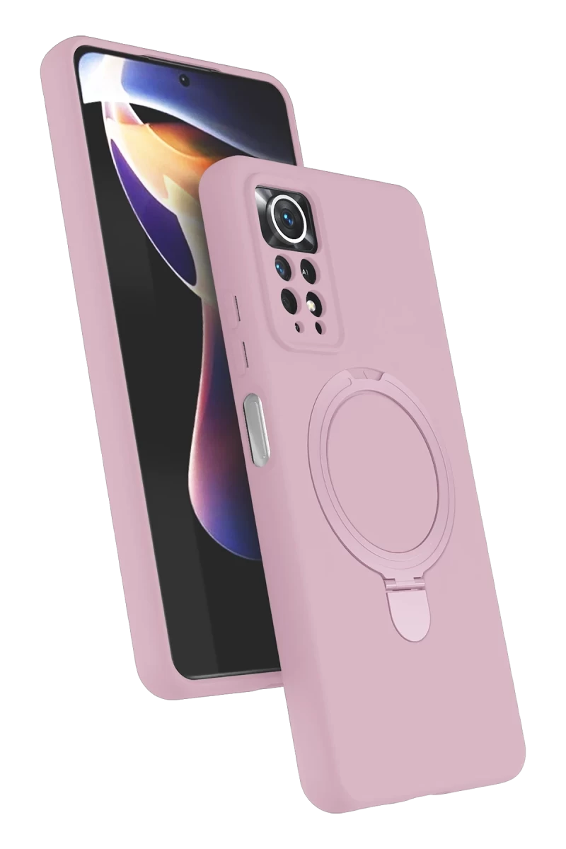 Xiaomi Redmi Note 12 Pro 4G Uyumlu Regal Magsafe Standlı Kapak - Açık Pembe