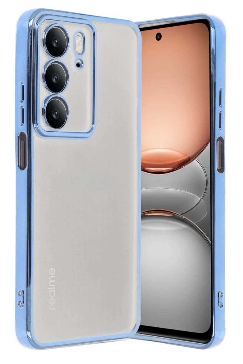 Realme C75 4G Uyumlu Kılıf Lensli Silikon - Açık Mavi
