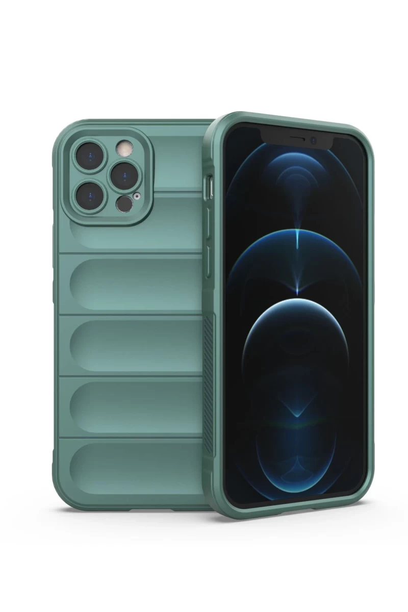 Apple iPhone 12 Pro Uyumlu Kılıf Optimum Silikon - Koyu Yeşil