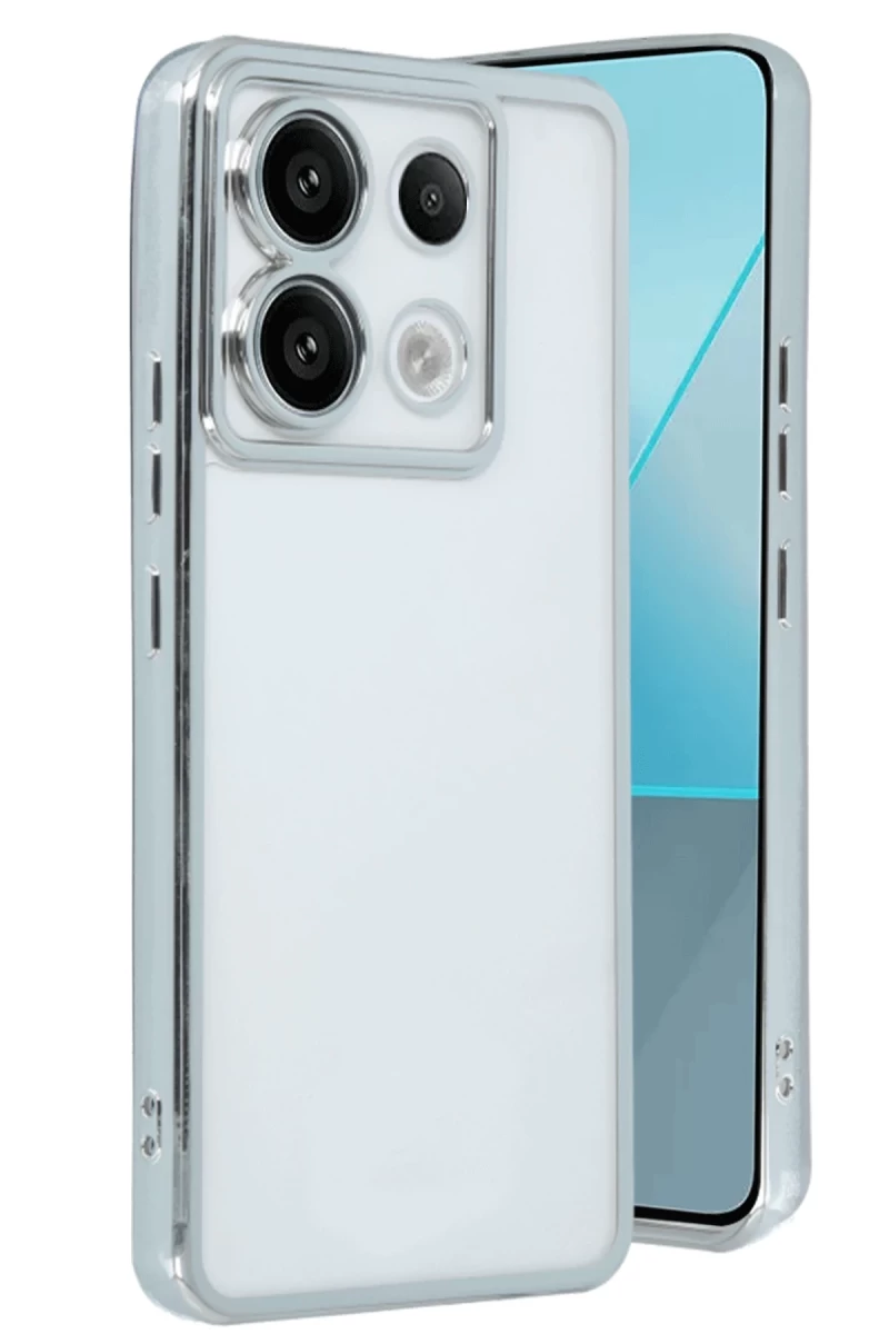 Xiaomi Redmi Note 13 Pro 4G Uyumlu Kılıf Lensli Silikon - Gümüş