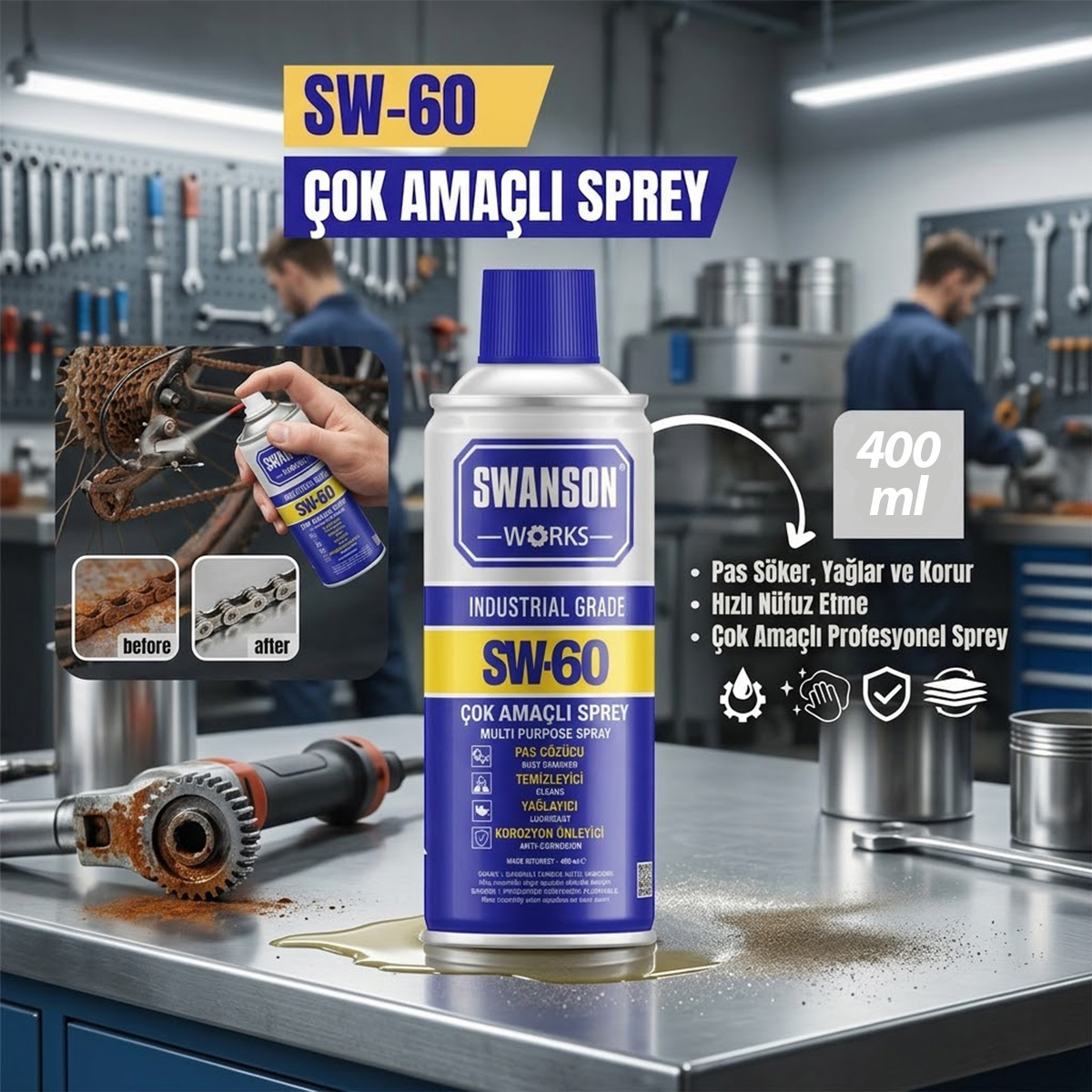 Çok Amaçlı Yağlayıcı Sprey 400 ml