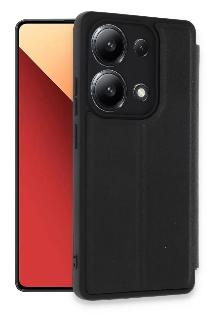 Xiaomi Redmi Note 13 4G Uyumlu Kılıf Flip Cover - Siyah