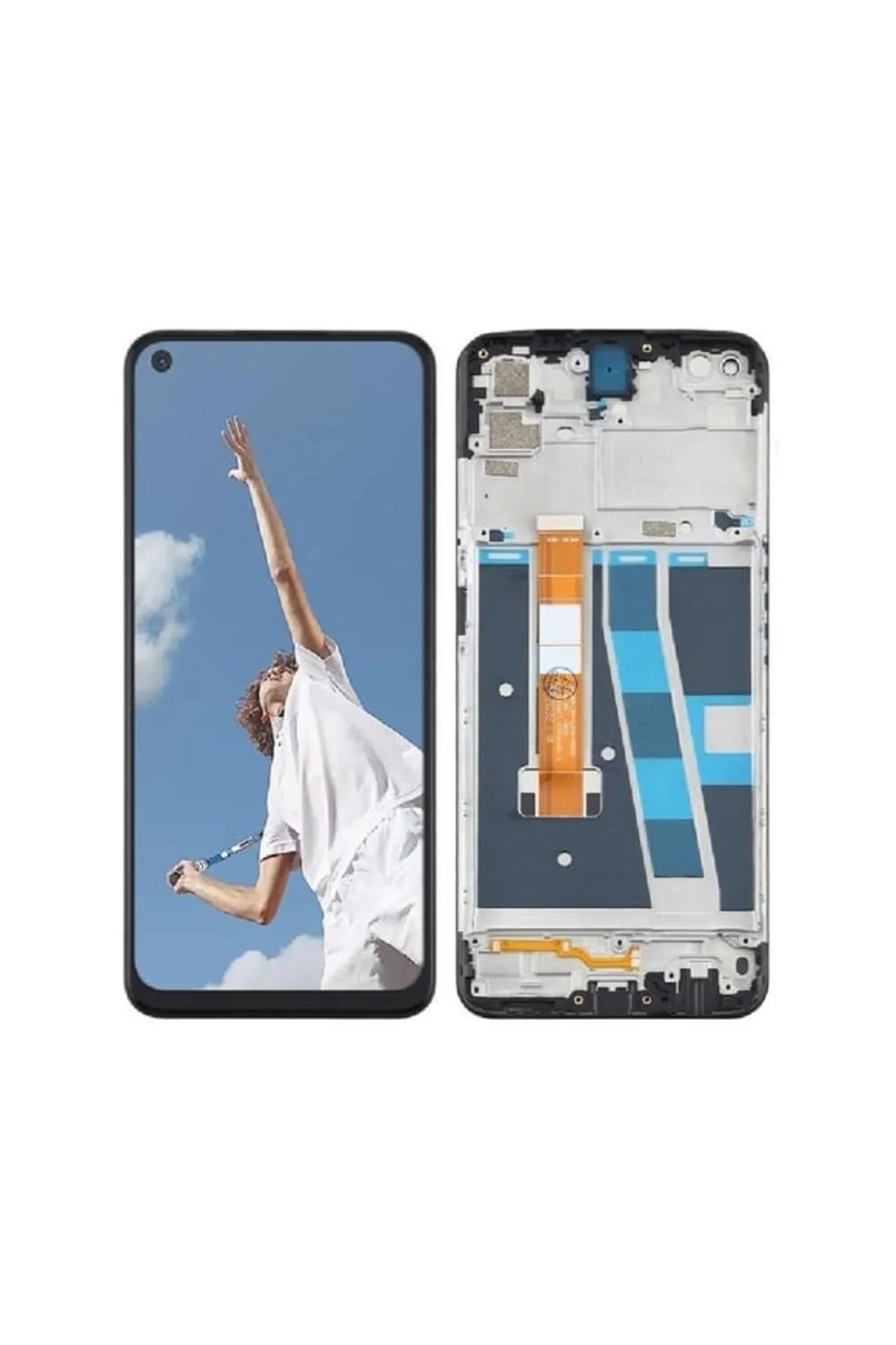 Oppo A52 Uyumlu - A72 Ekran Dokunmatik Çıtalı SRV (Siyah)