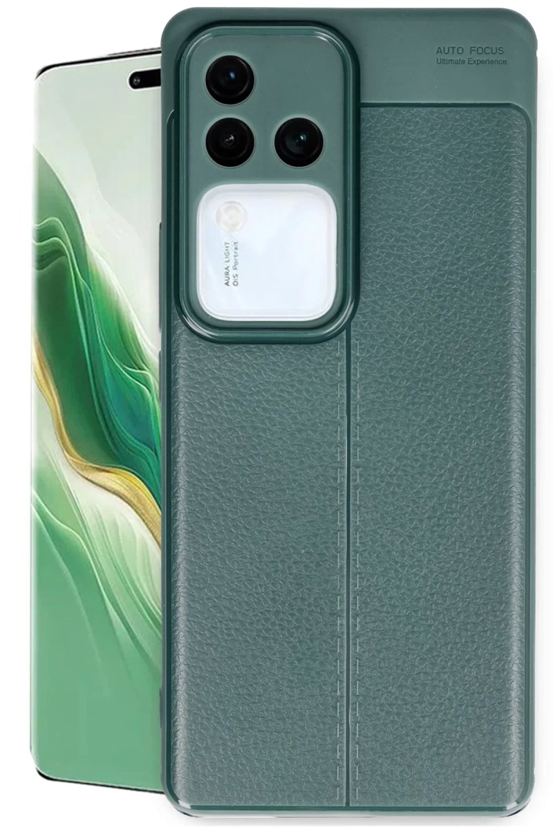 Vivo V30 5G Uyumlu Kılıf Auto Focus Kapak - Koyu Yeşil