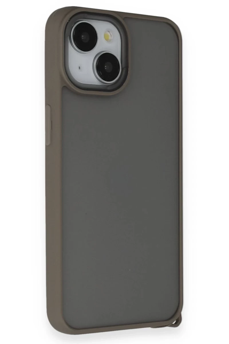 Apple iPhone 14 Uyumlu Kılıf Elegant Kapak - Titan Gri