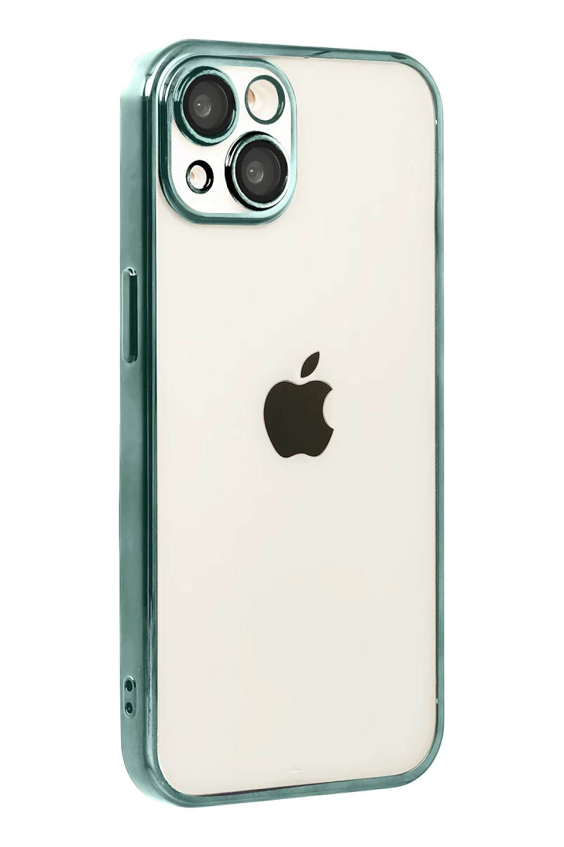 Apple iPhone 15 Uyumlu Lensli Silikon - Yeşil
