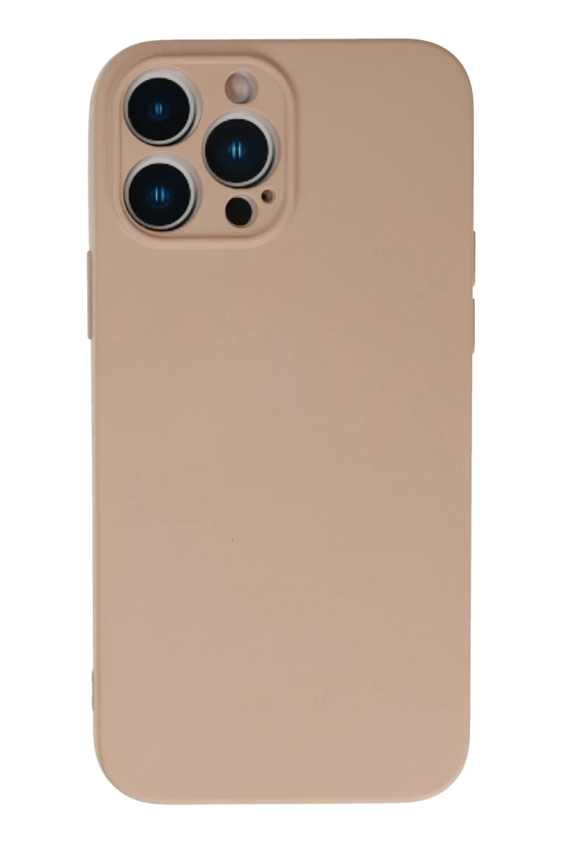 Apple iPhone 13 Pro Max Uyumlu Kılıf Nano içi Kadife Silikon - Pudra