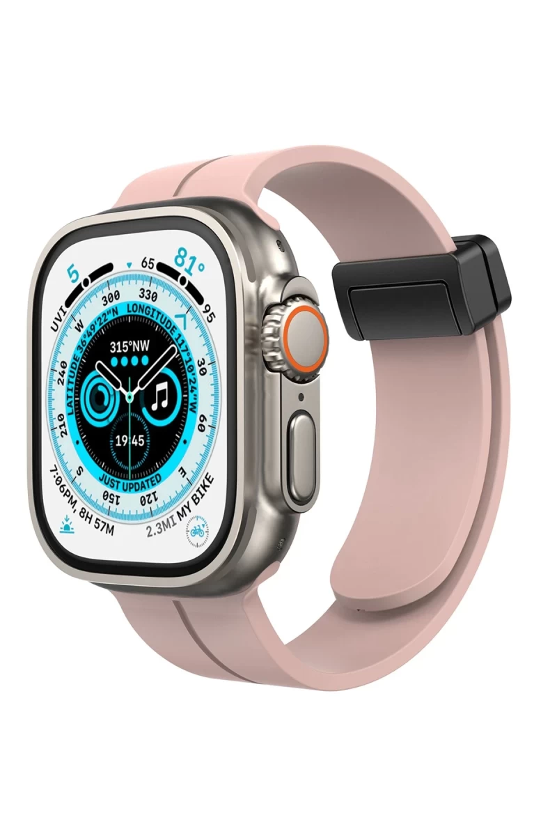 Apple Watch 42mm Uyumlu KR412 Elegance Stylısh Kordon - Pudra