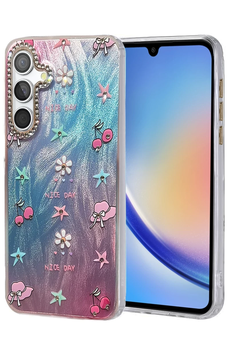 Samsung Galaxy A34 5G Uyumlu Kılıf Blade Aynalı Desenli Kapak - Desen 4