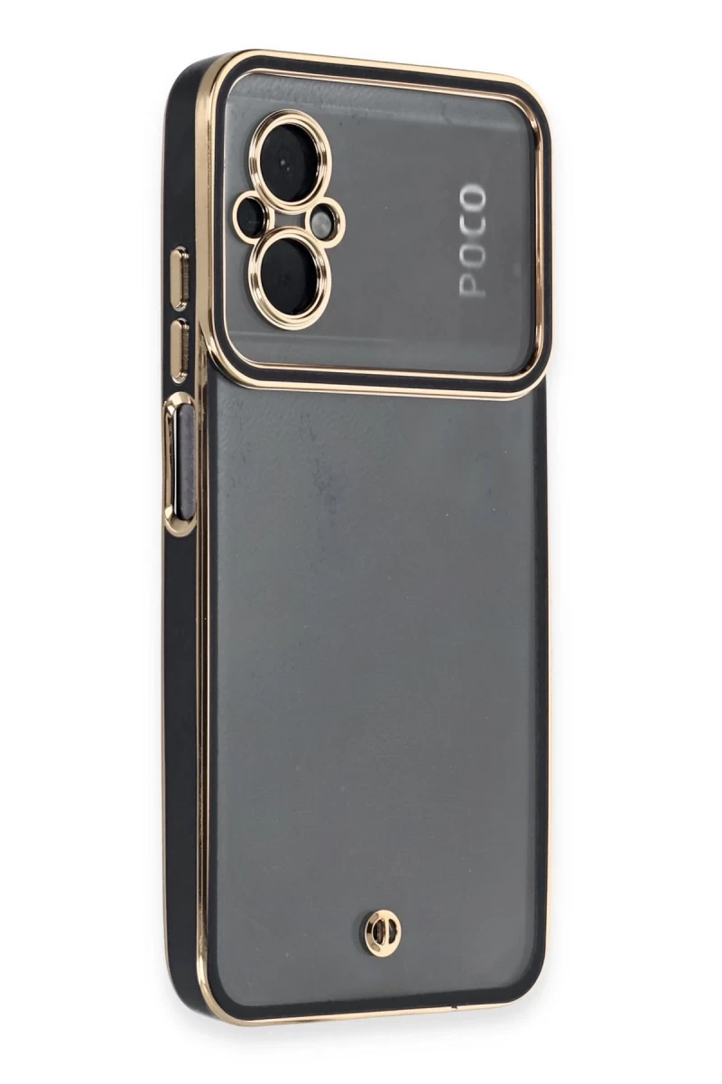 Xiaomi Poco M5 Uyumlu Kılıf Liva Lens Silikon - Siyah