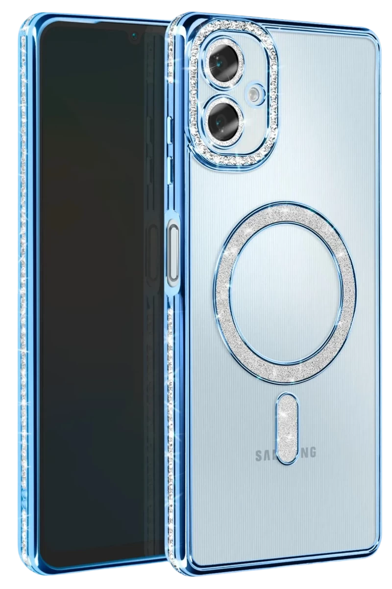 Samsung Galaxy A06 Uyumlu Joke Simli Magneticsafe Kılıf - Mavi