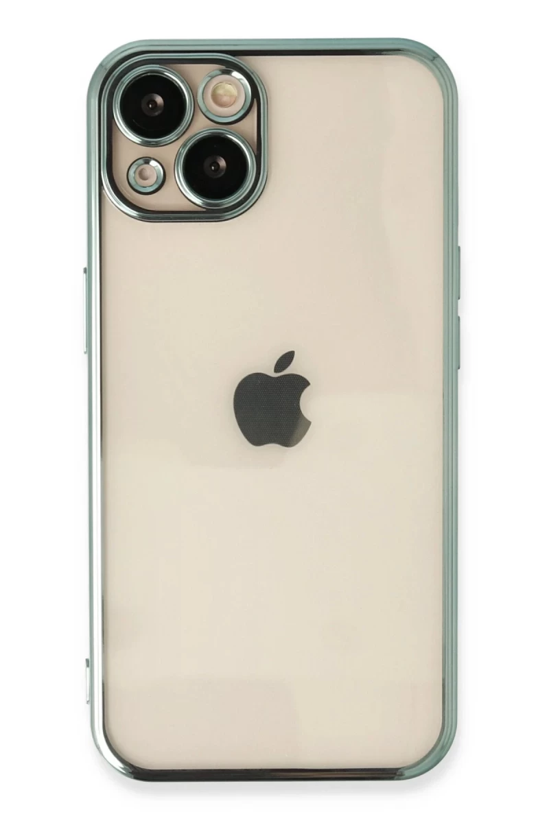 Apple iPhone 14 Uyumlu Kılıf Lensli Silikon - Yeşil