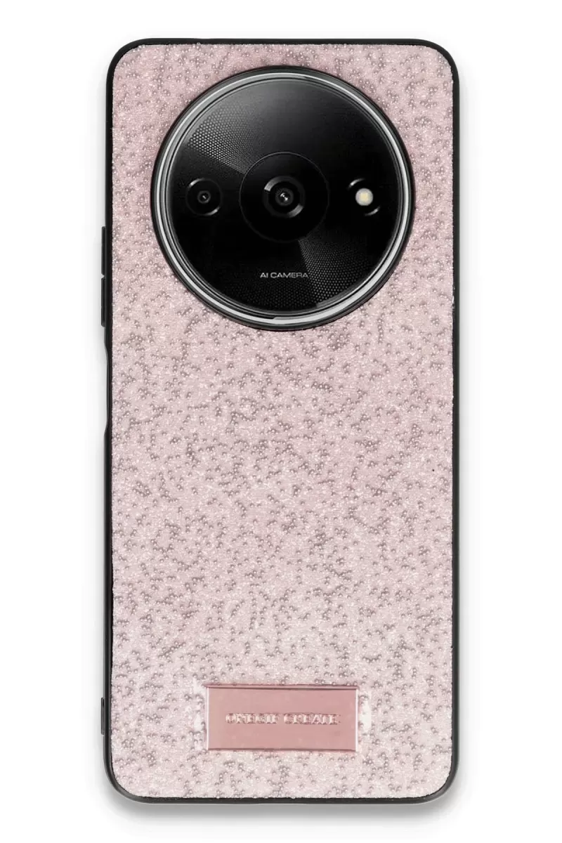 Onegif Xiaomi Redmi A3 4G Uyumlu Bright Simli Kapak - Pembe
