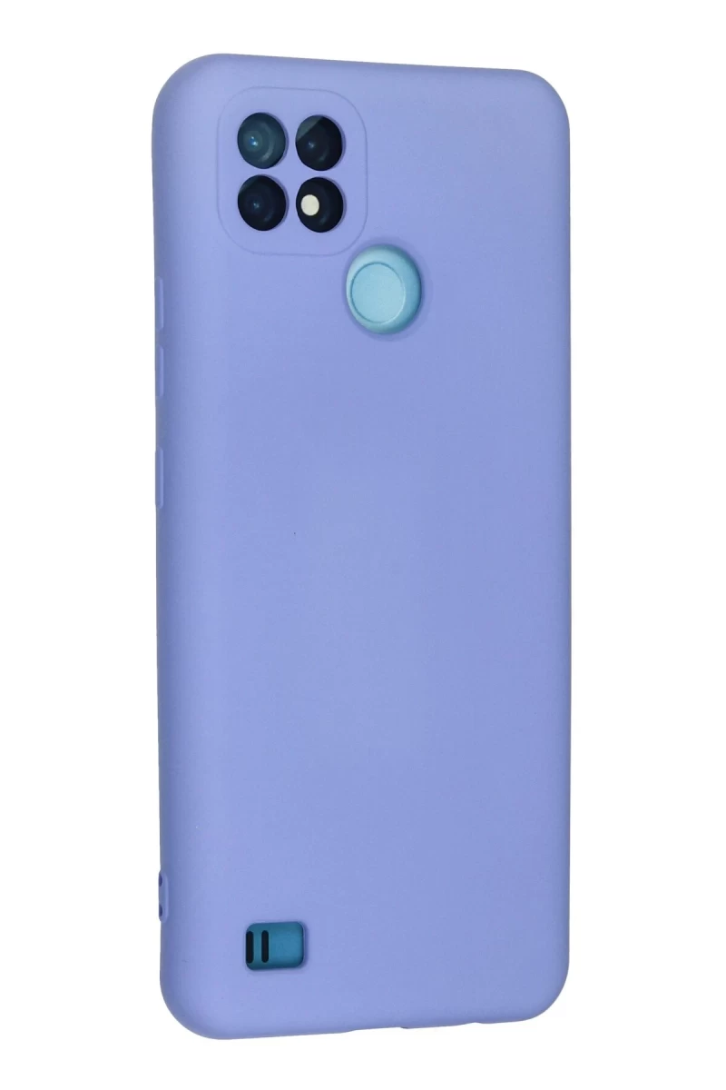 Realme C21 Uyumlu Kılıf Nano içi Kadife Silikon - Lila