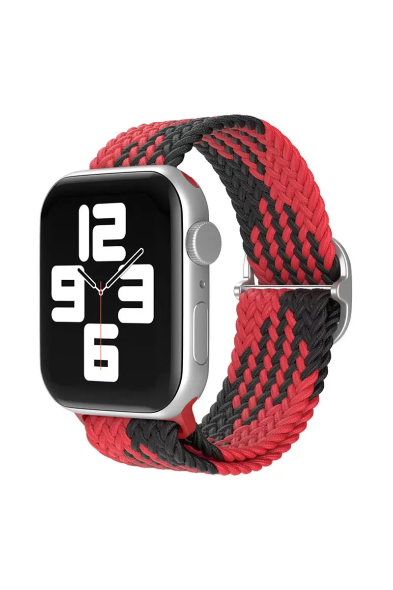 Apple Watch 38mm Uyumlu Star Kordon - Kırmızı-Siyah
