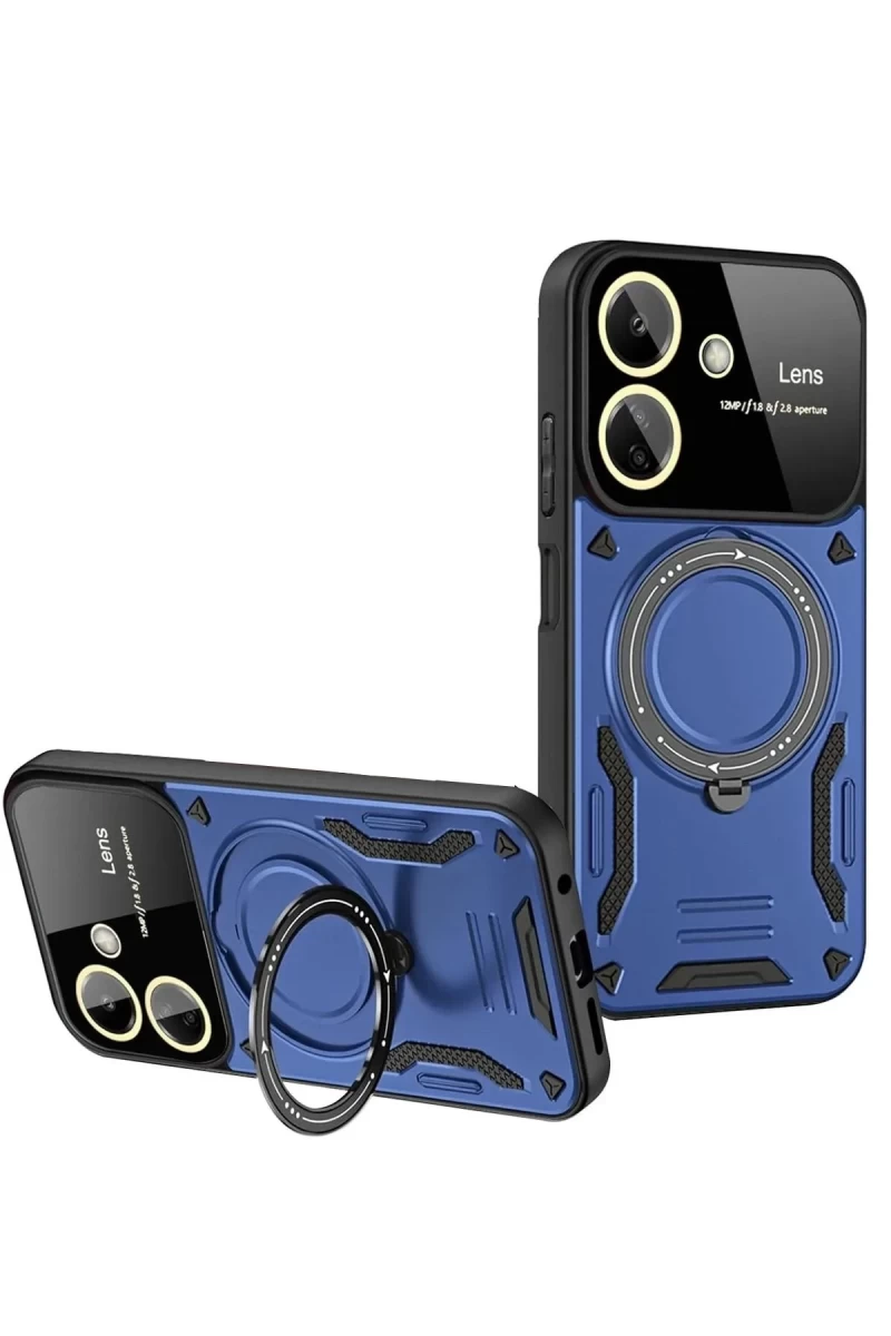 Xiaomi Redmi 13C Uyumlu Kılıf Joy Lens Standlı Kapak - Lacivert