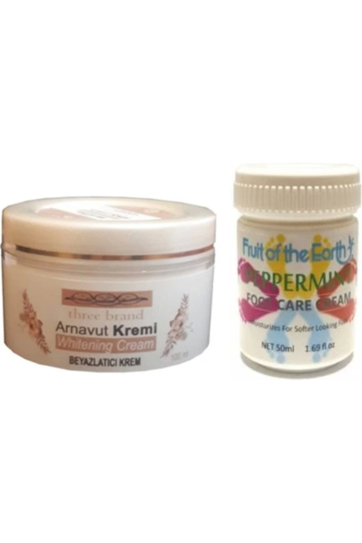 Hintohu Three Brand 100ML Arnavut Aklık Kremi+Foot Care Cream 50ML Ayak Bakım Kremi Nane Ferahlığı