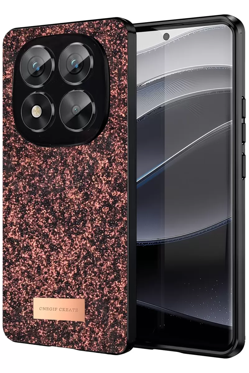 Onegif Xiaomi Redmi Note 14 Pro 5G Uyumlu Bright Simli Kapak - Derin Mor