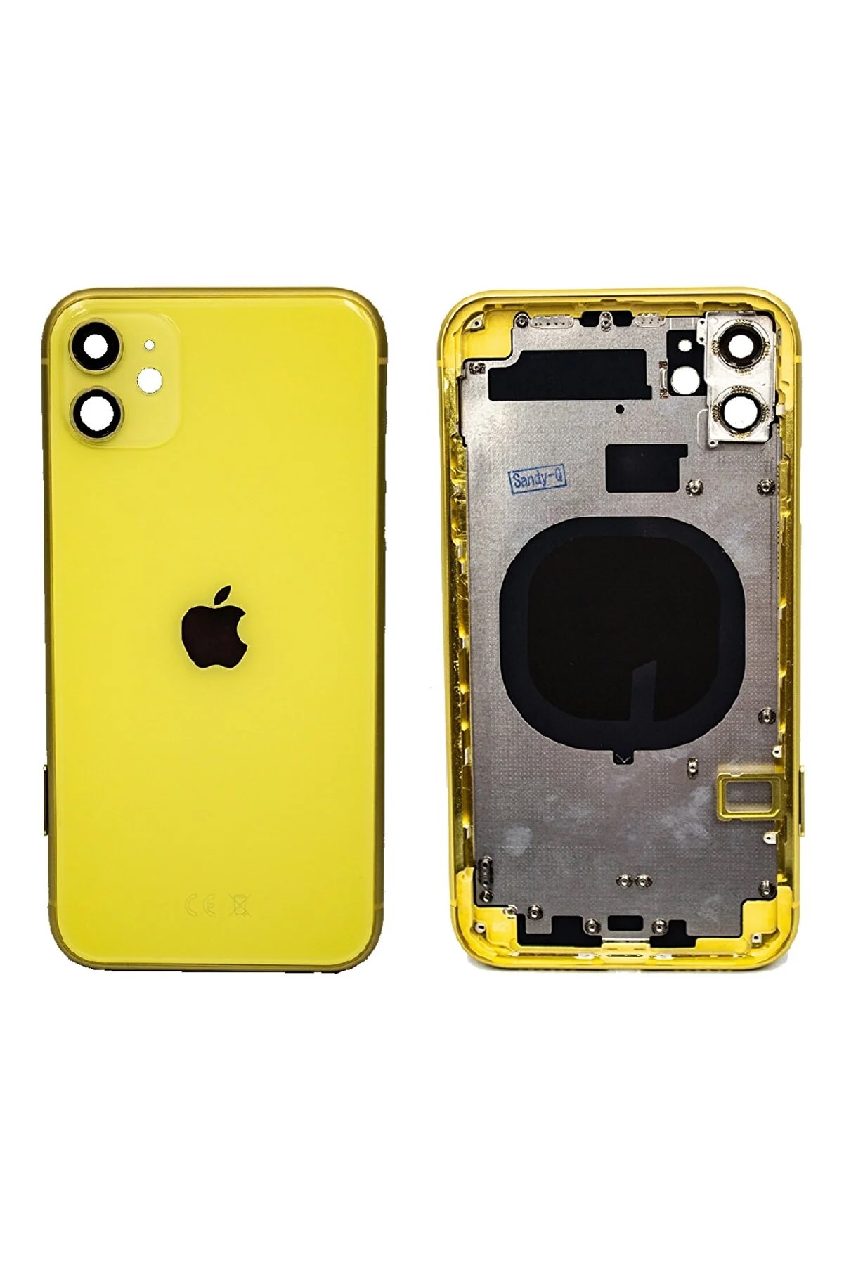 Iphone 11 Uyumlu Boş Kasa + Kapak Sarı