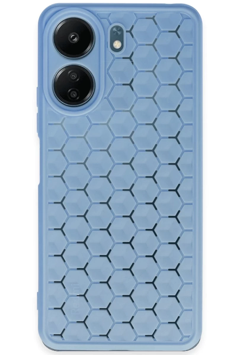 Xiaomi Redmi 13C Uyumlu Kılıf Petek Silikon Kapak - Mavi