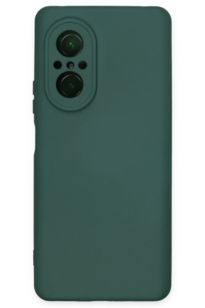 Huawei Nova 9 SE Uyumlu Kılıf Nano içi Kadife Silikon - Koyu Yeşil