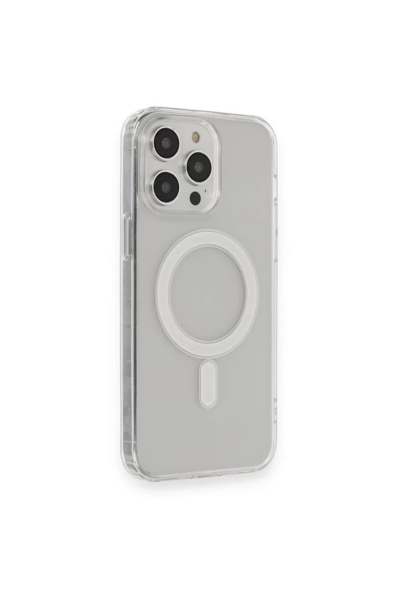 Apple iPhone 14 Pro Uyumlu Kılıf Matte Şeffaf Magneticsafe - Şeffaf