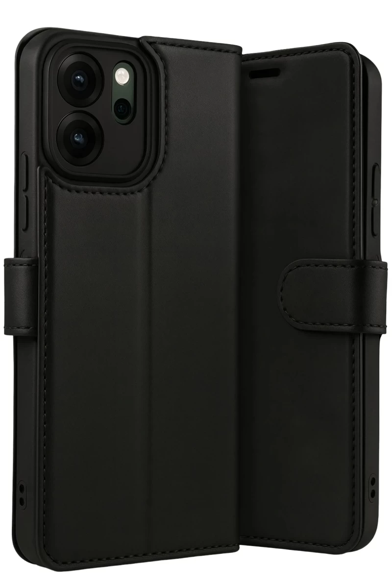 Oppo Reno 14F Uyumlu Trend S Plus Kapaklı Kılıf - Siyah