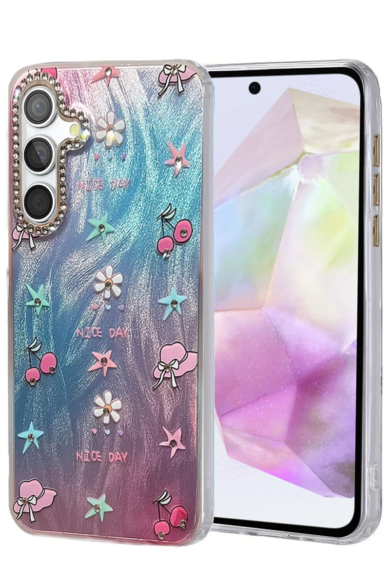 Samsung Galaxy A35 5G Uyumlu Kılıf Blade Aynalı Desenli Kapak - Desen 4