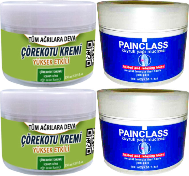 Çörekotu Çörek Otu Kremi 2 Adet 150 ml + 2 Adet Painclass 100 ml Kuyruk Yağı Kremi / Krem Seti
