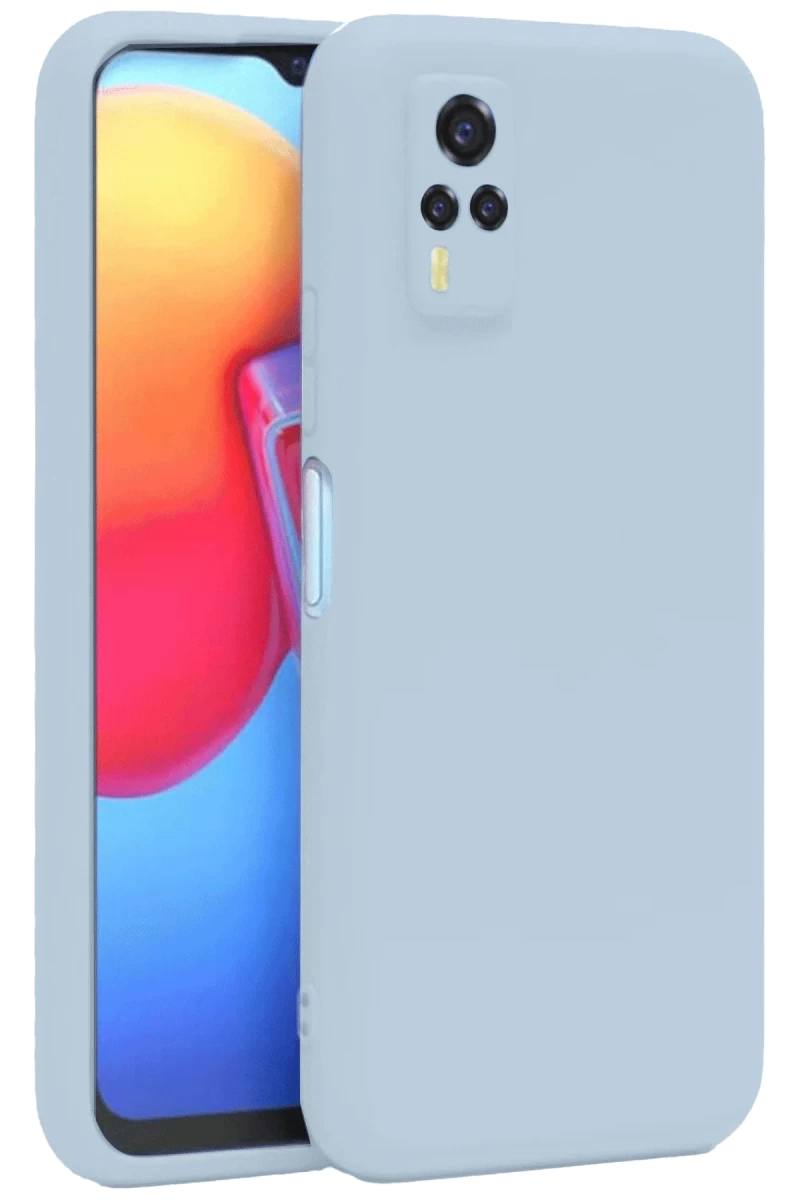 Vivo Y53S Uyumlu Kılıf Nano içi Kadife Silikon - Buz Mavi