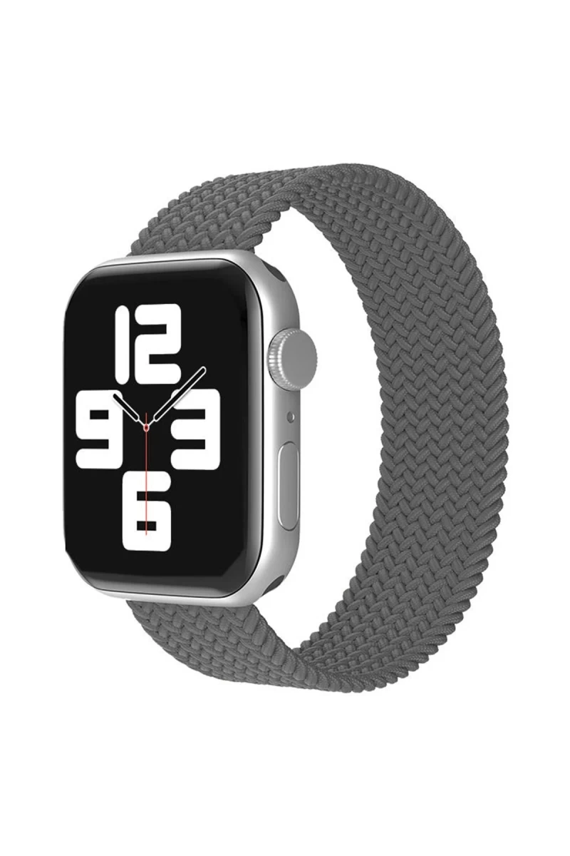 Apple Watch 38mm Uyumlu Ayarlı Solo Silikon Kordon - Gri