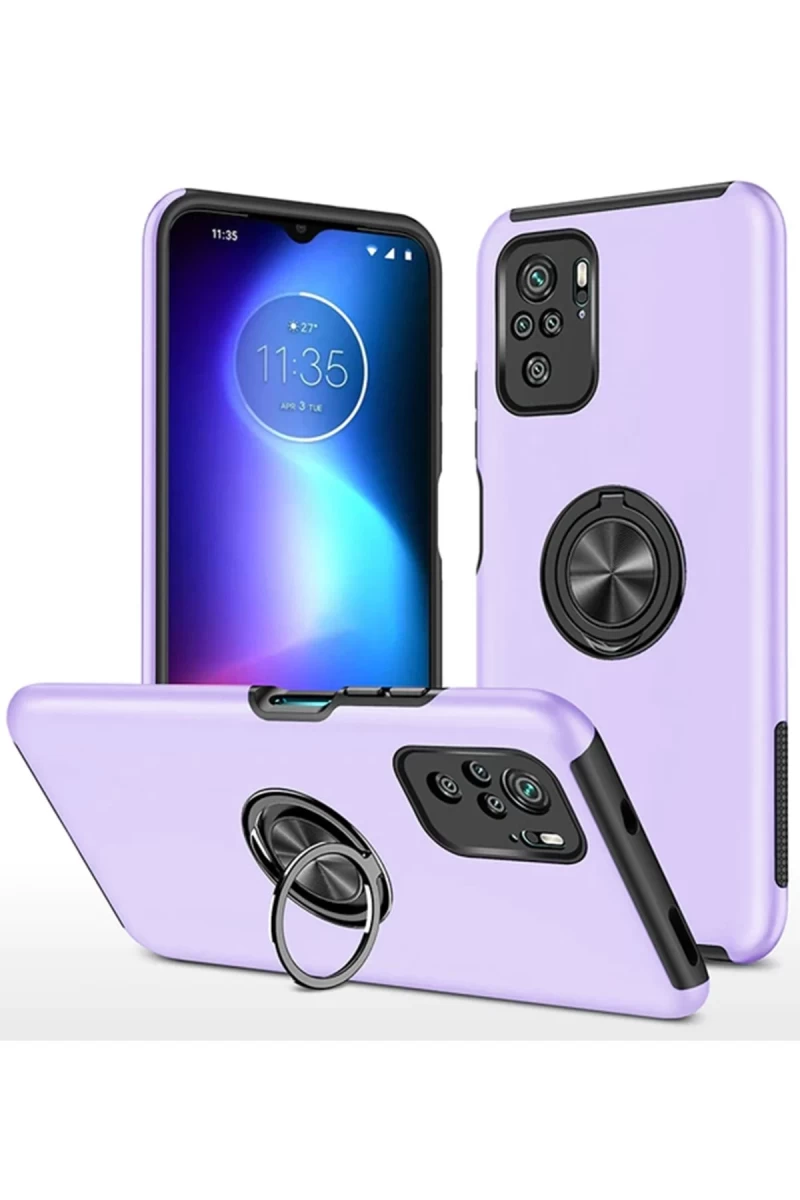 Xiaomi Poco F3 Uyumlu Kılıf Elit Yüzüklü Kapak - Mor