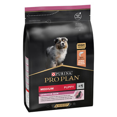 Medium Opti Derma Sensitive Skin Puppy Somonlu Orta Irk Yavru Köpek Maması 3 Kg