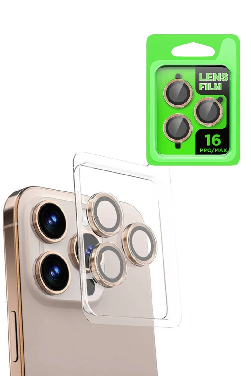 Apple iPhone 16 Pro Max Uyumlu Raze Metal Kamera Lens - Natural Grey
