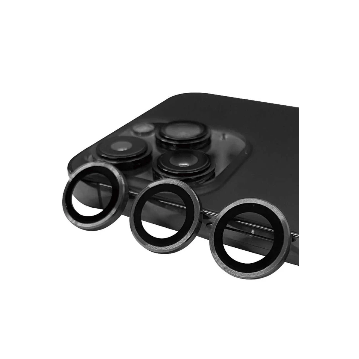 Apple iPhone 13 Pro Max Uyumlu Raze Metal Kamera Lens - Gri