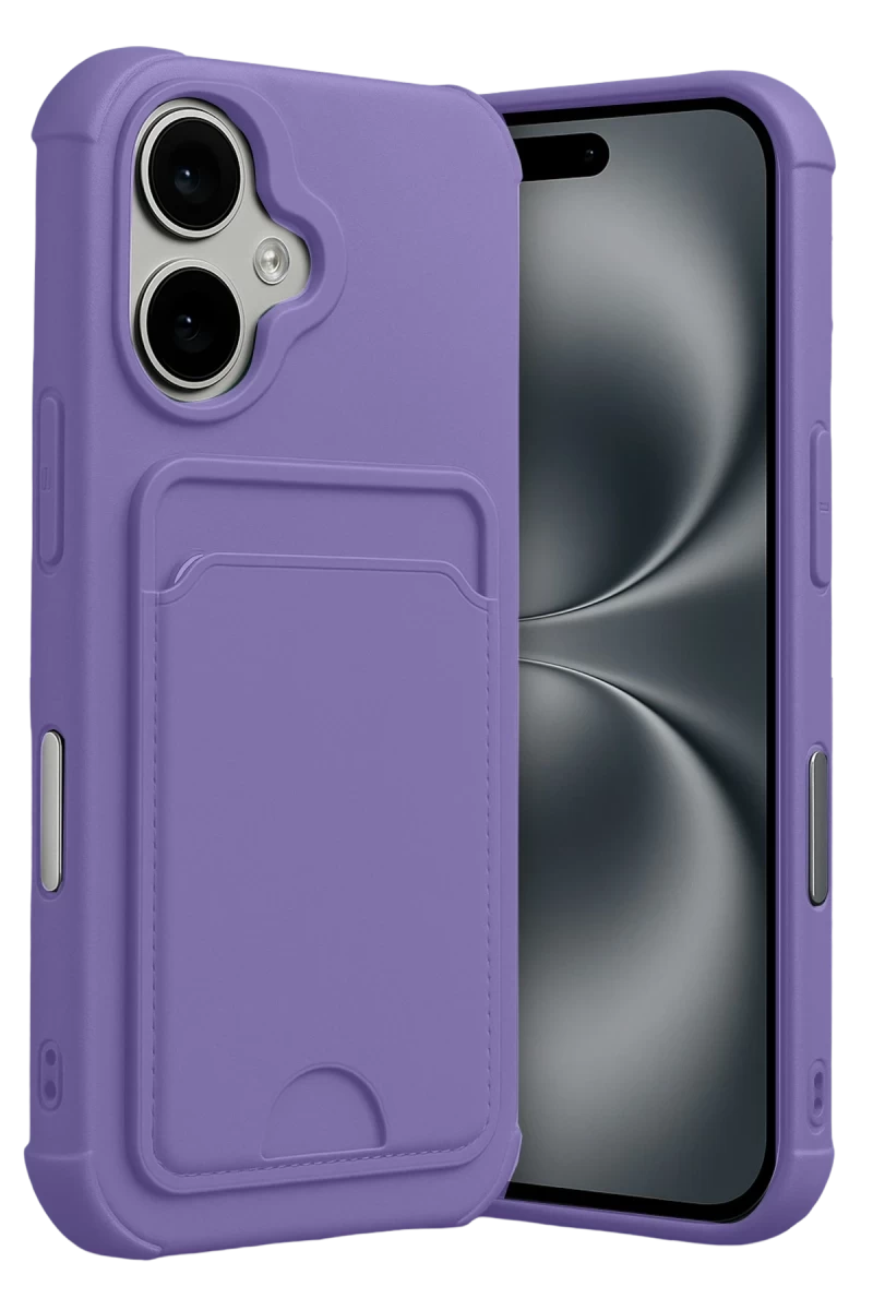 Apple iPhone 17 Uyumlu Kelvin Kartvizitli Silikon - Lila