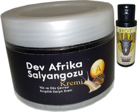 Giant Dev Afrikasalyangozu Yaşlanmakarşıtı Krem 100ML + Hotrhino Bayan Göğüsşekillendirici Krem 60 ml