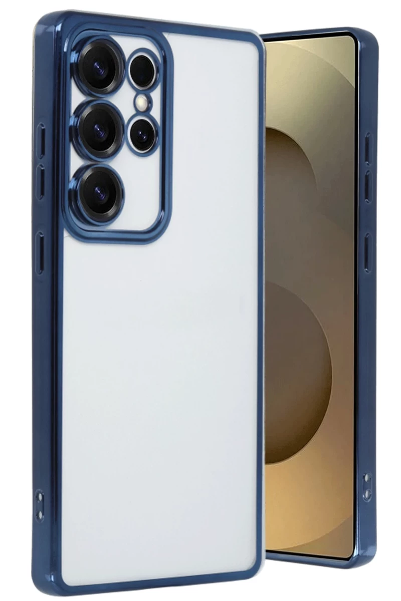 Samsung Galaxy S25 Ultra Uyumlu Kılıf Lensli Silikon - Lacivert
