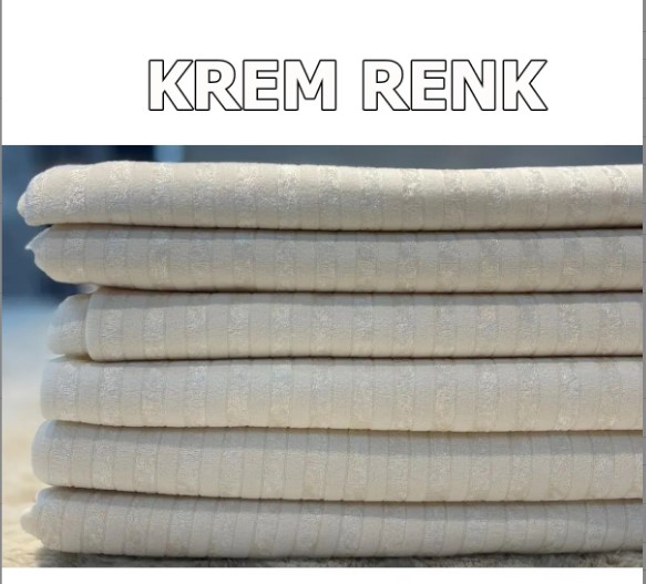 Kadife Çekyat Koltuk Örtüsü Kadife Kaymaz Bambu Çizgili Koltuk Örtüsü 170×210 - KREM RENK