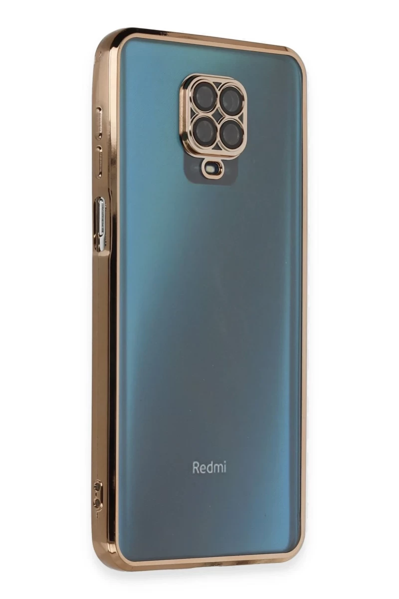 Xiaomi Redmi Note 9 Pro Uyumlu Kılıf Lensli Silikon - Gold