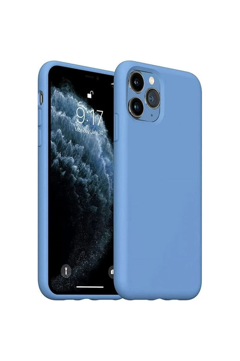 Apple iPhone 11 Pro Max Uyumlu Kılıf Nano içi Kadife Silikon - Mavi