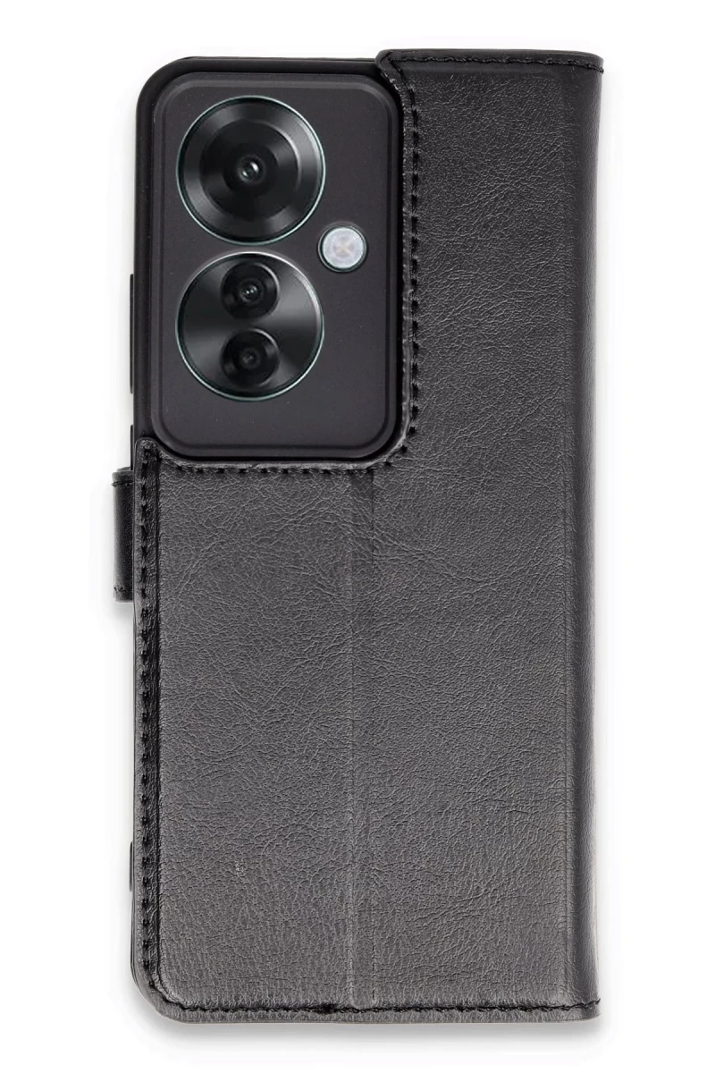 Oppo Reno 11F Uyumlu Kılıf Trend S Plus Kapaklı Kılıf - Siyah