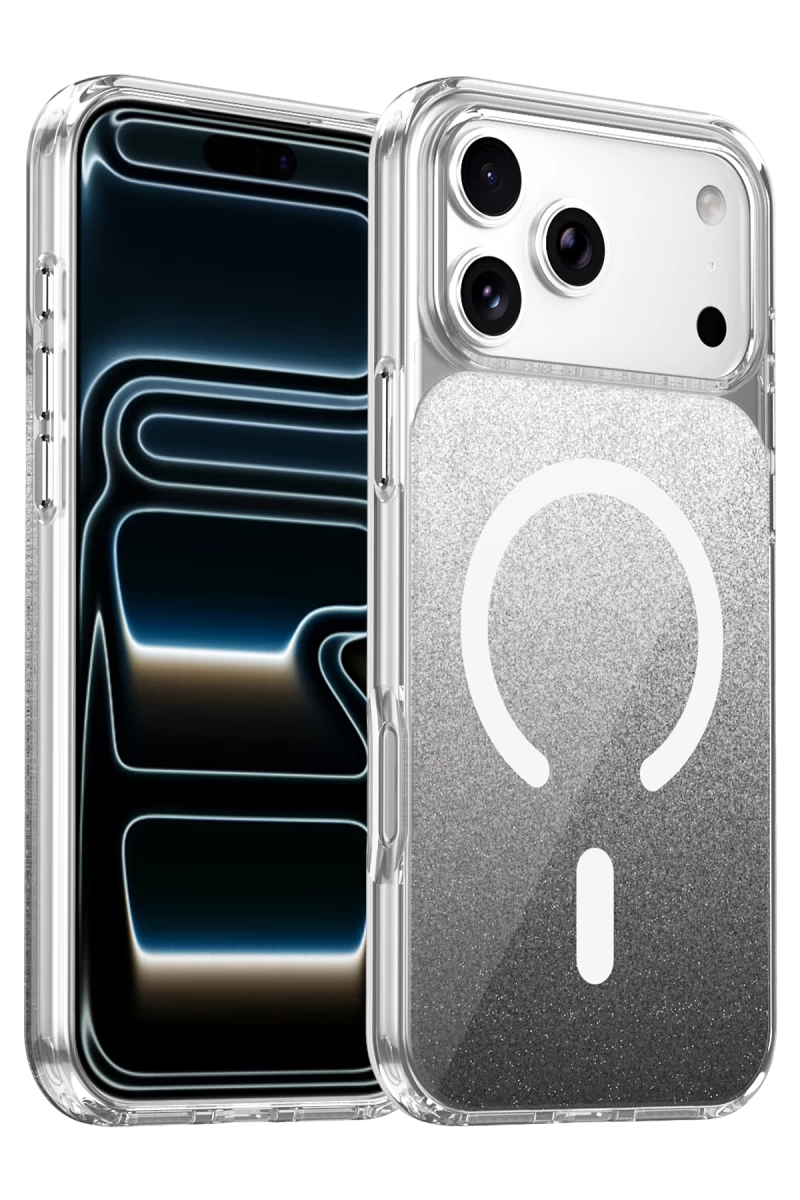Onegif Apple iPhone 17 Pro Max Uyumlu Sora Simli Magsafe Kapak - Siyah