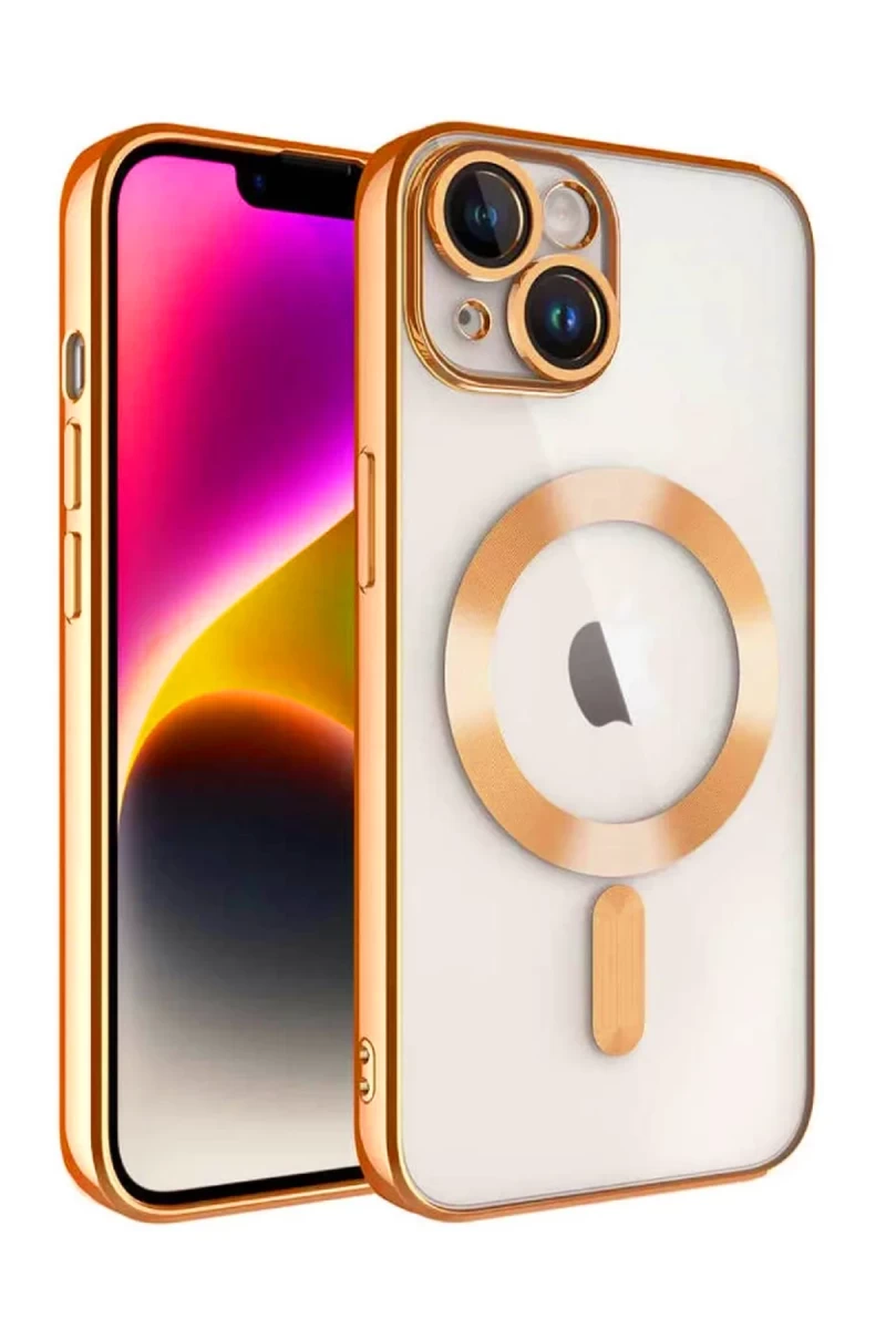 Apple iPhone 13 Uyumlu Kılıf Kross Magneticsafe Kapak - Turuncu