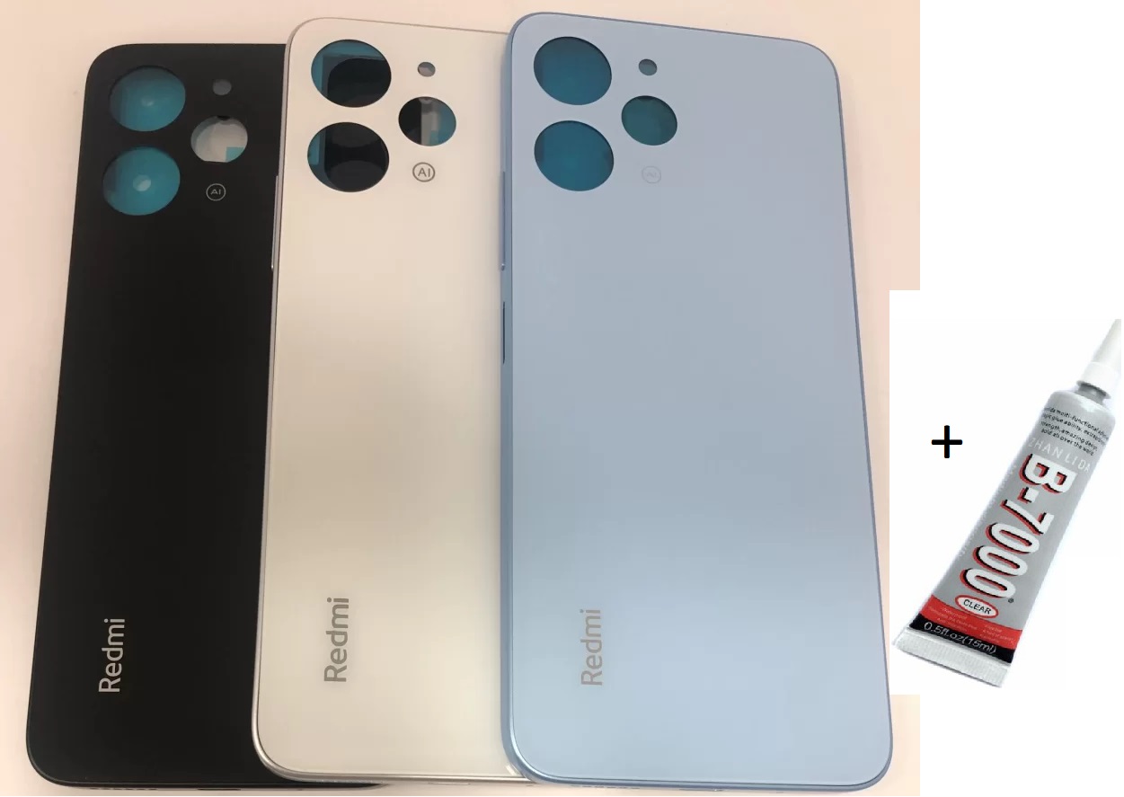 REDMİ 12 Uyumlu Arka Batarya Pil Kapağı SİYAH (B7000 15